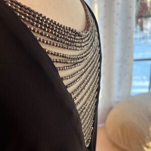 BCX Black Mini Dress with Mesh Detail